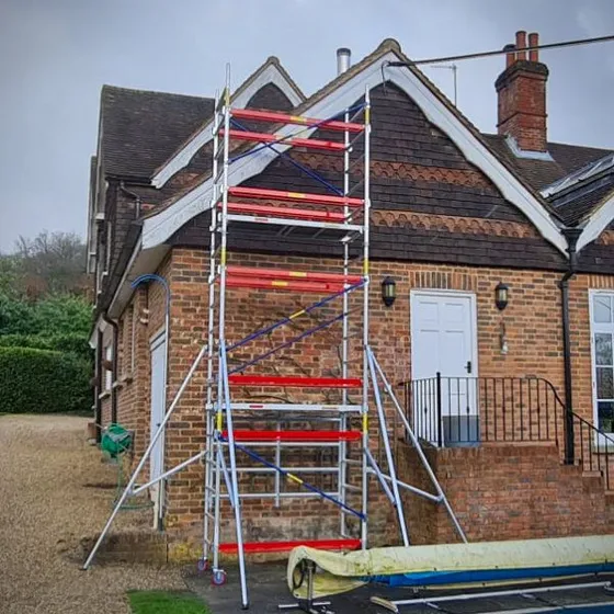 Scaffolding for exterior maintenance